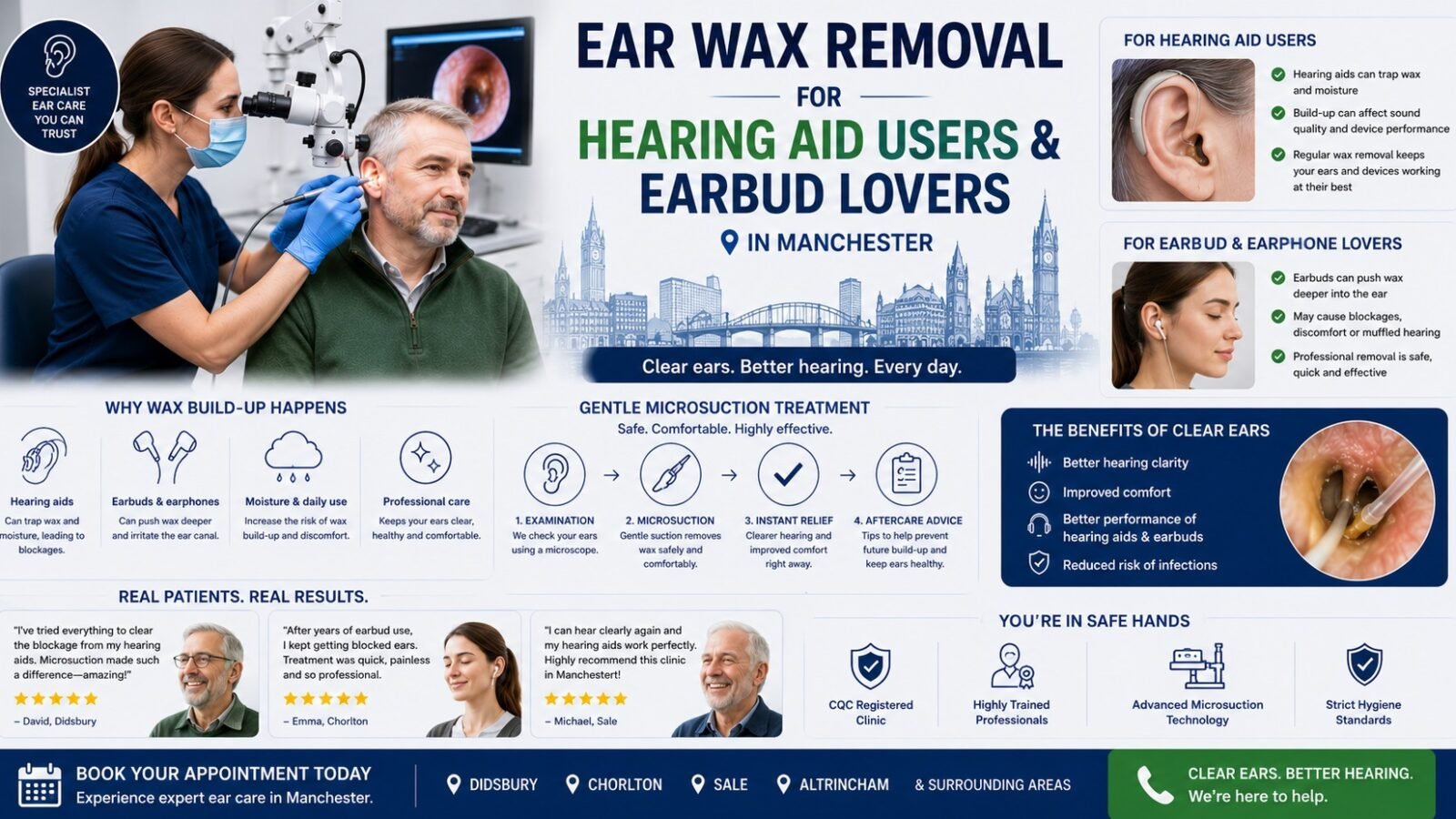 Ear Wax Removal for Hearing Aid Users & Earbud Lovers in Manchester